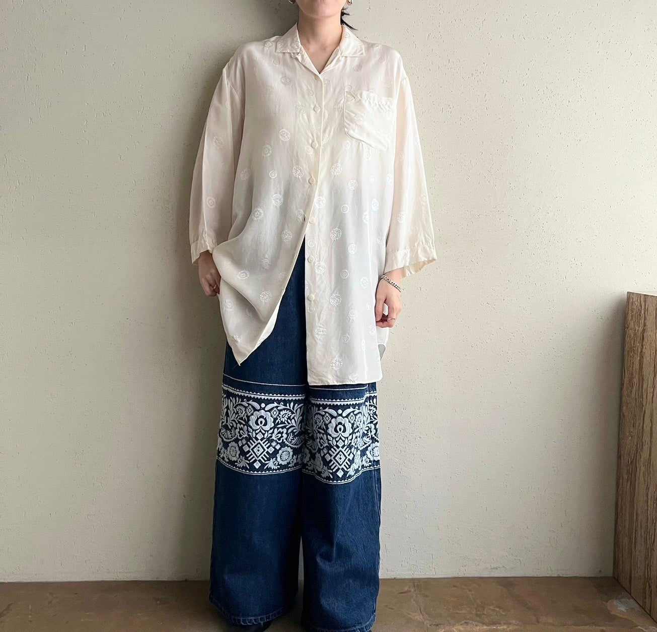 90s Silk Long Shirt