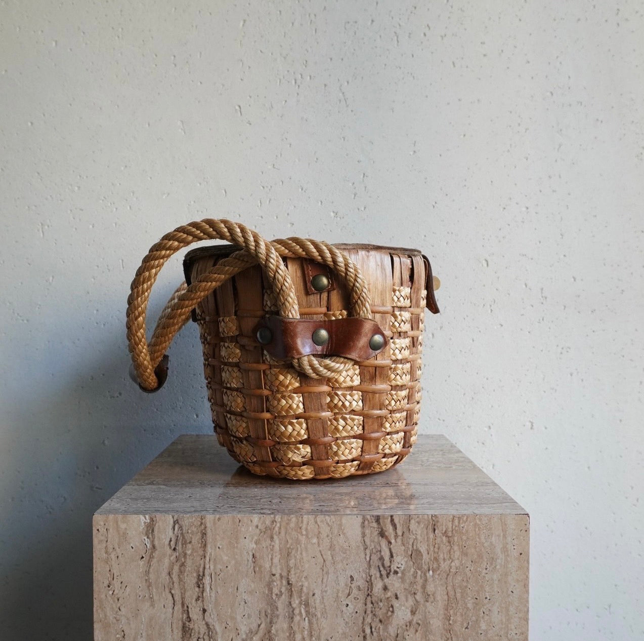 50s,60s Straw Basket Bag