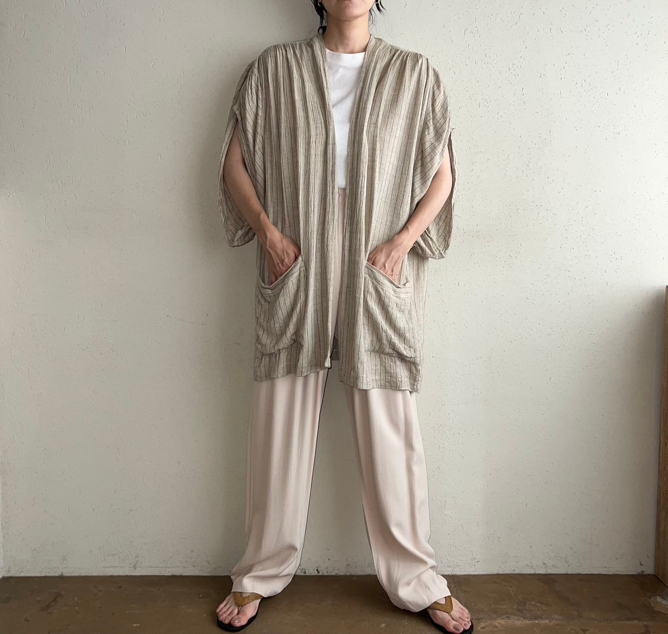 90s Striped Robe Made in USA