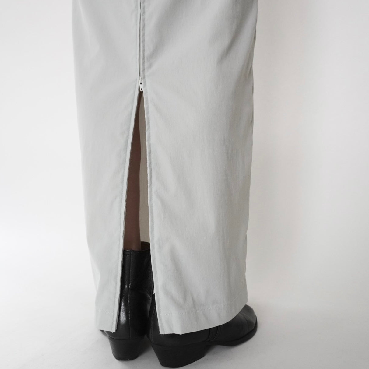 90s Zip Design Maxi Skirt