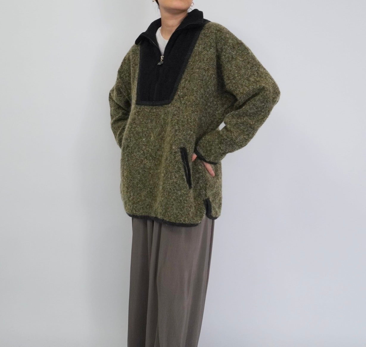 90s EURO Knit Fleece Pullover