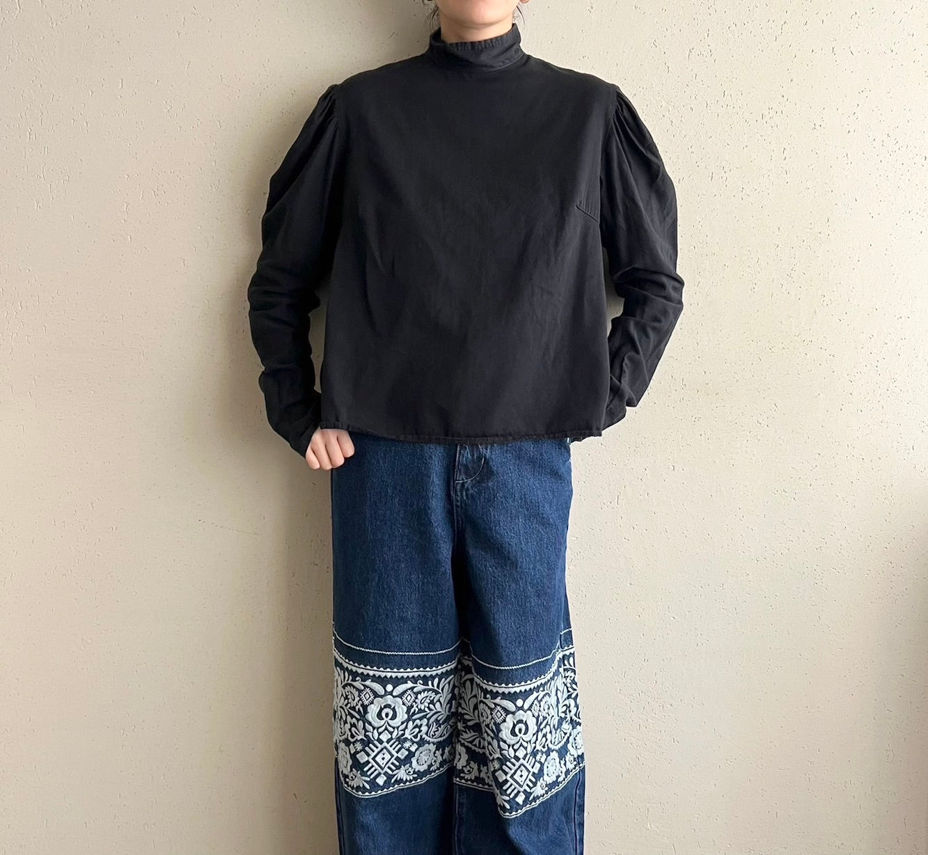 90s Black Blouse