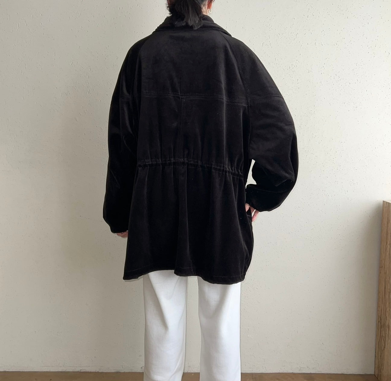 90s Black Velour Reversible Jacket