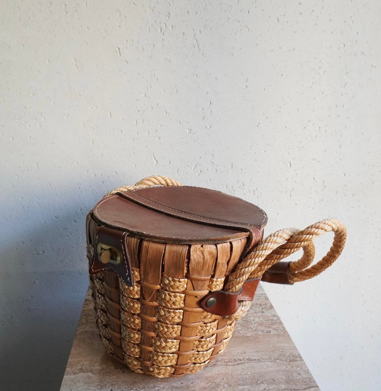 50s,60s Straw Basket Bag