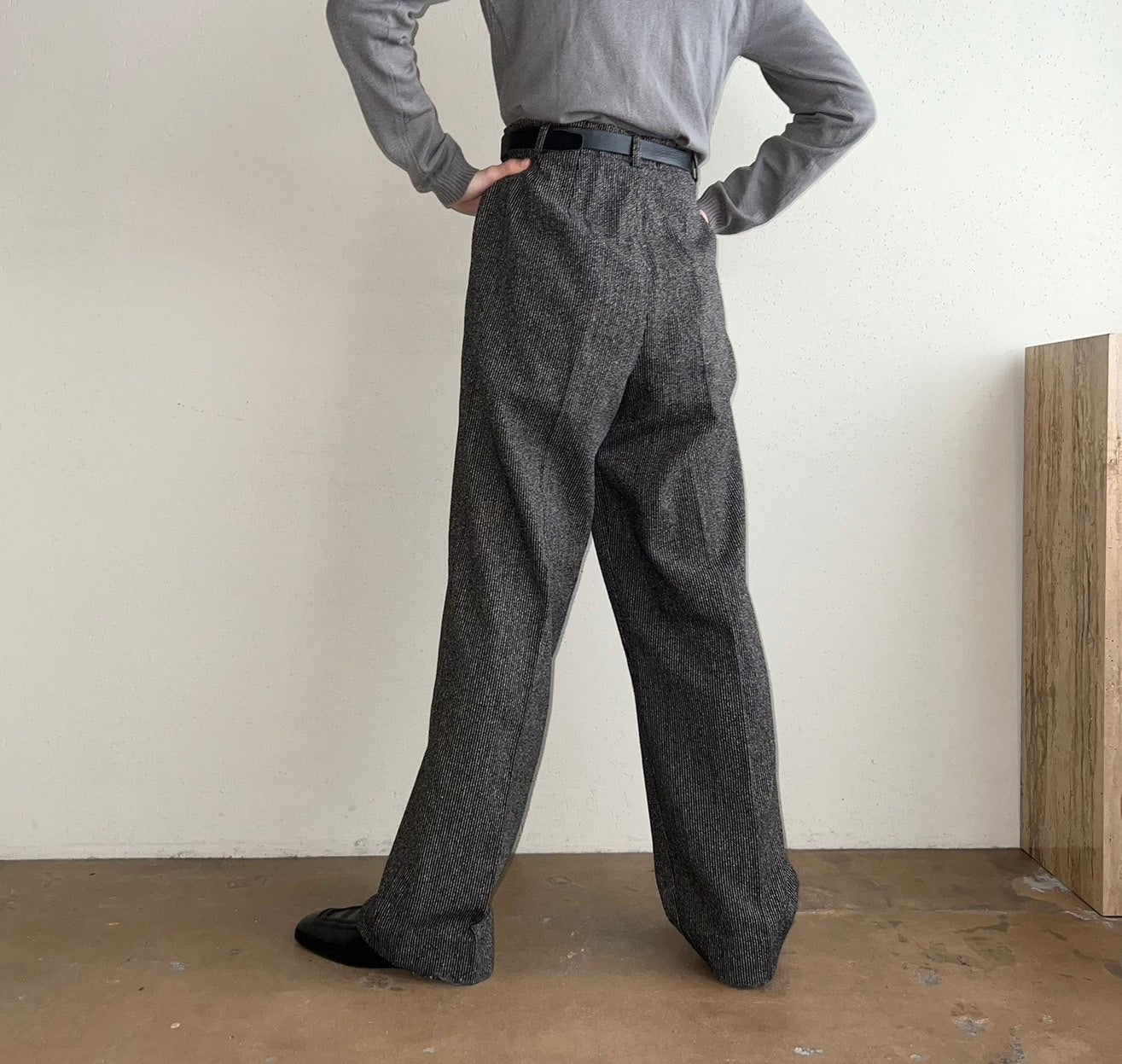90s "AKA Eddie Bauer" Silk wool Mix Wide Pants