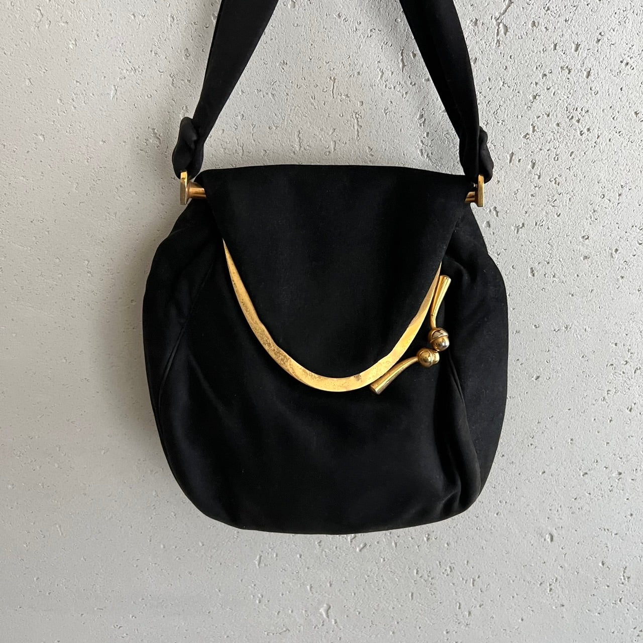 40s,50s Suede Bag Made in France