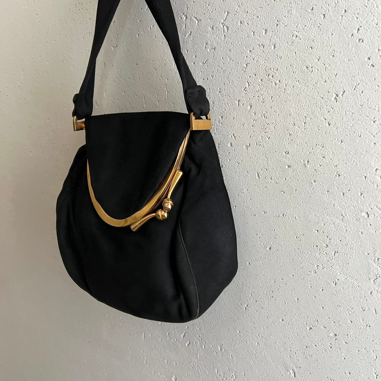 40s,50s Suede Bag Made in France