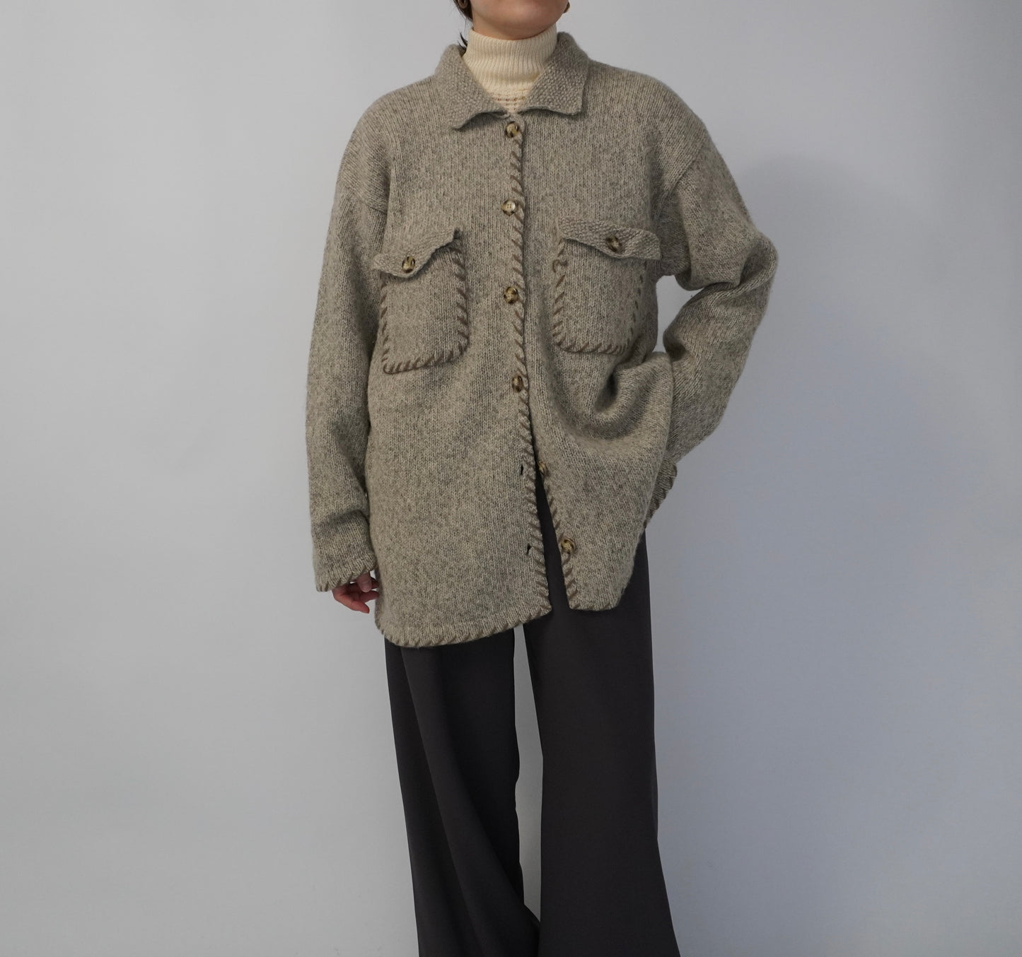 90s "EDDIE BAUER" Knit Cardigan