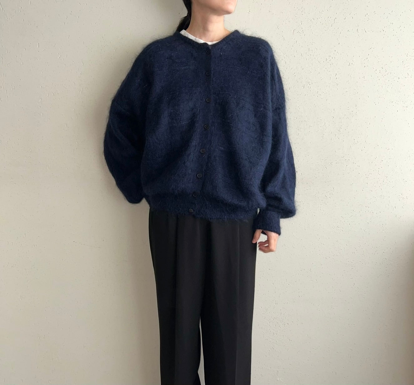 90s Navy Knit Cardigan
