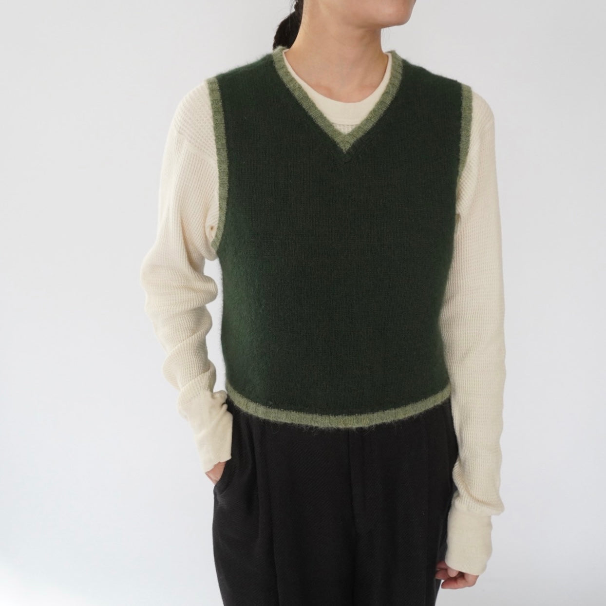Green Knit Vest Made in Australia