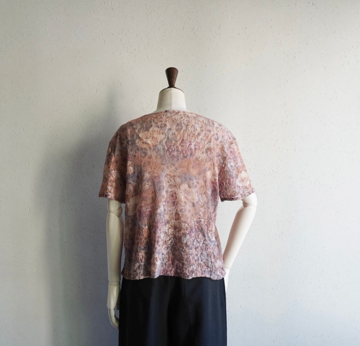 90s Lace Design Sheer Top