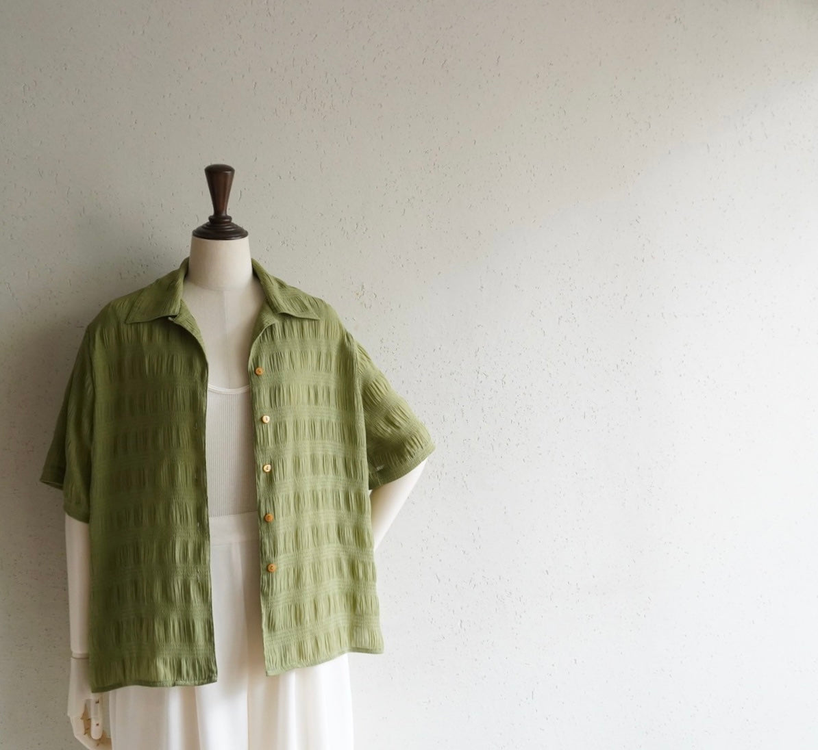 90s Pleat Green Shirt
