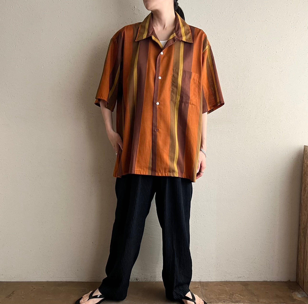 60s"TOWN CRAFT" Striped Shirt