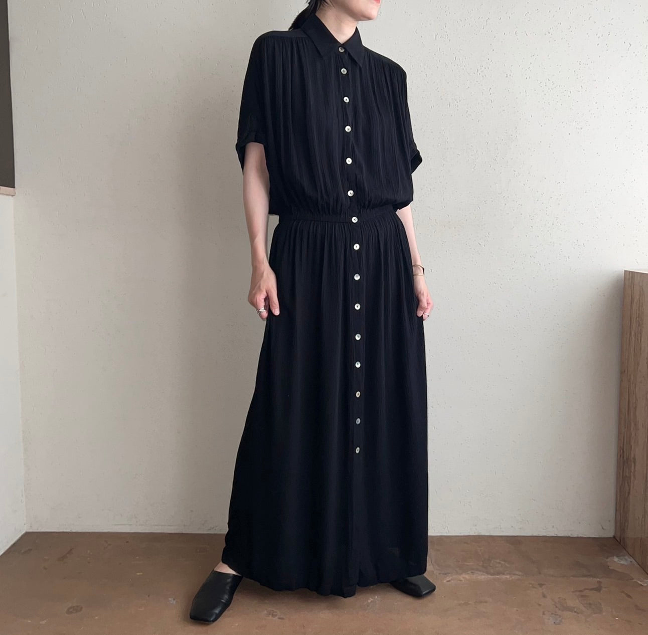 90s Rayon Belted Dress Dead Stock