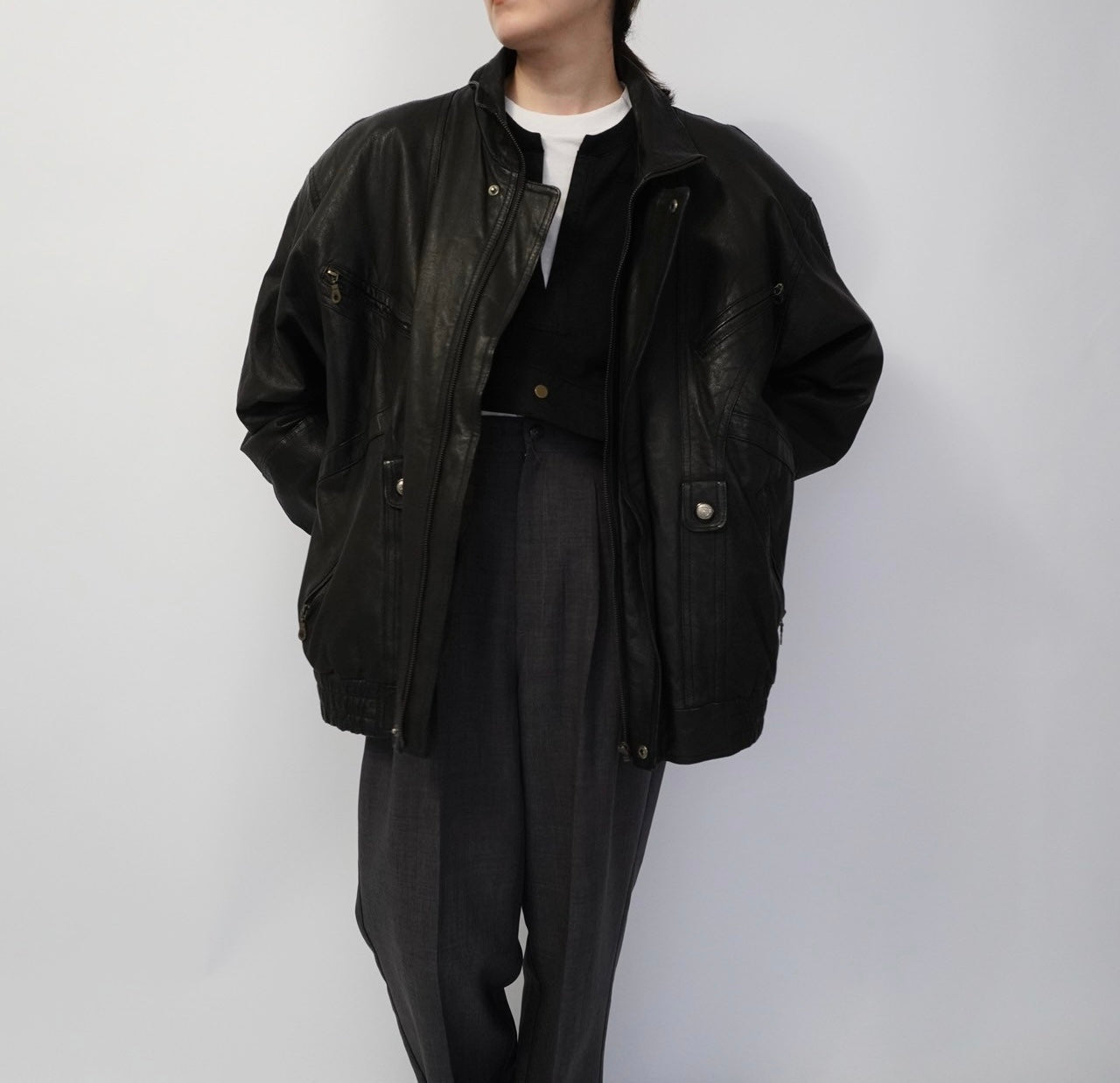 80s Black Leather Jacket