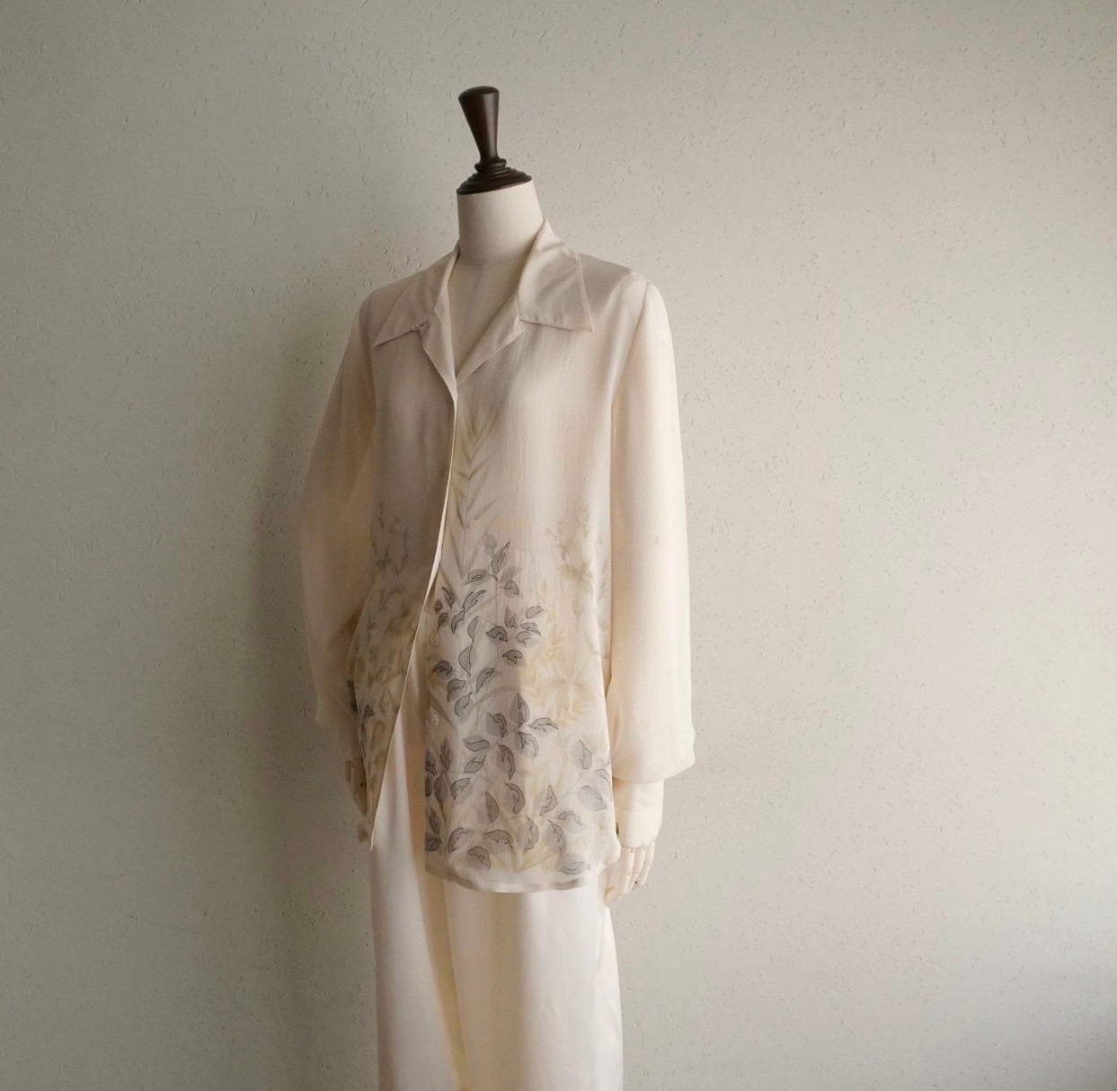 90s Silk Printed Sheer Shirt