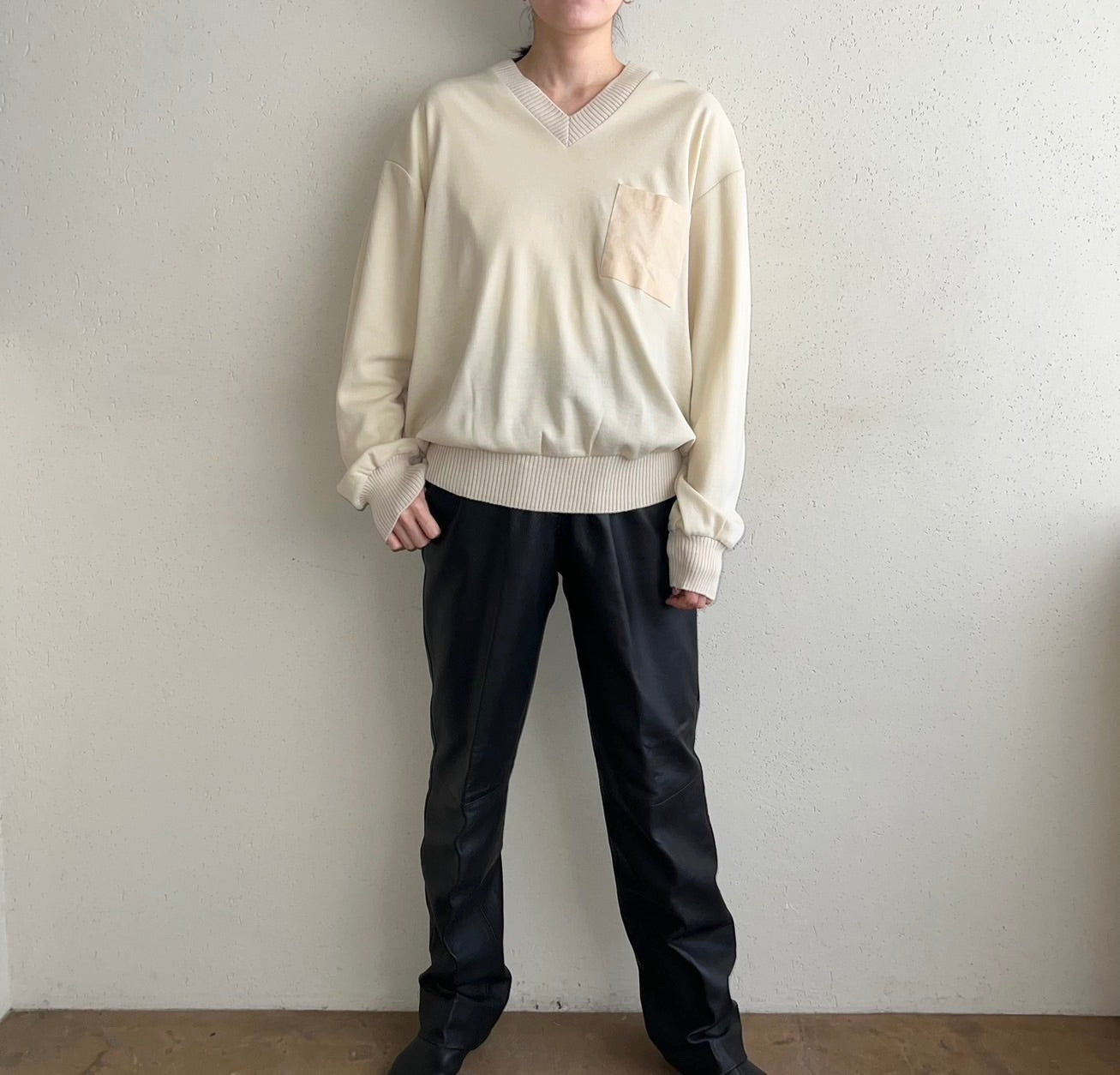 90s V neck Top Made in Italy Dead Stock