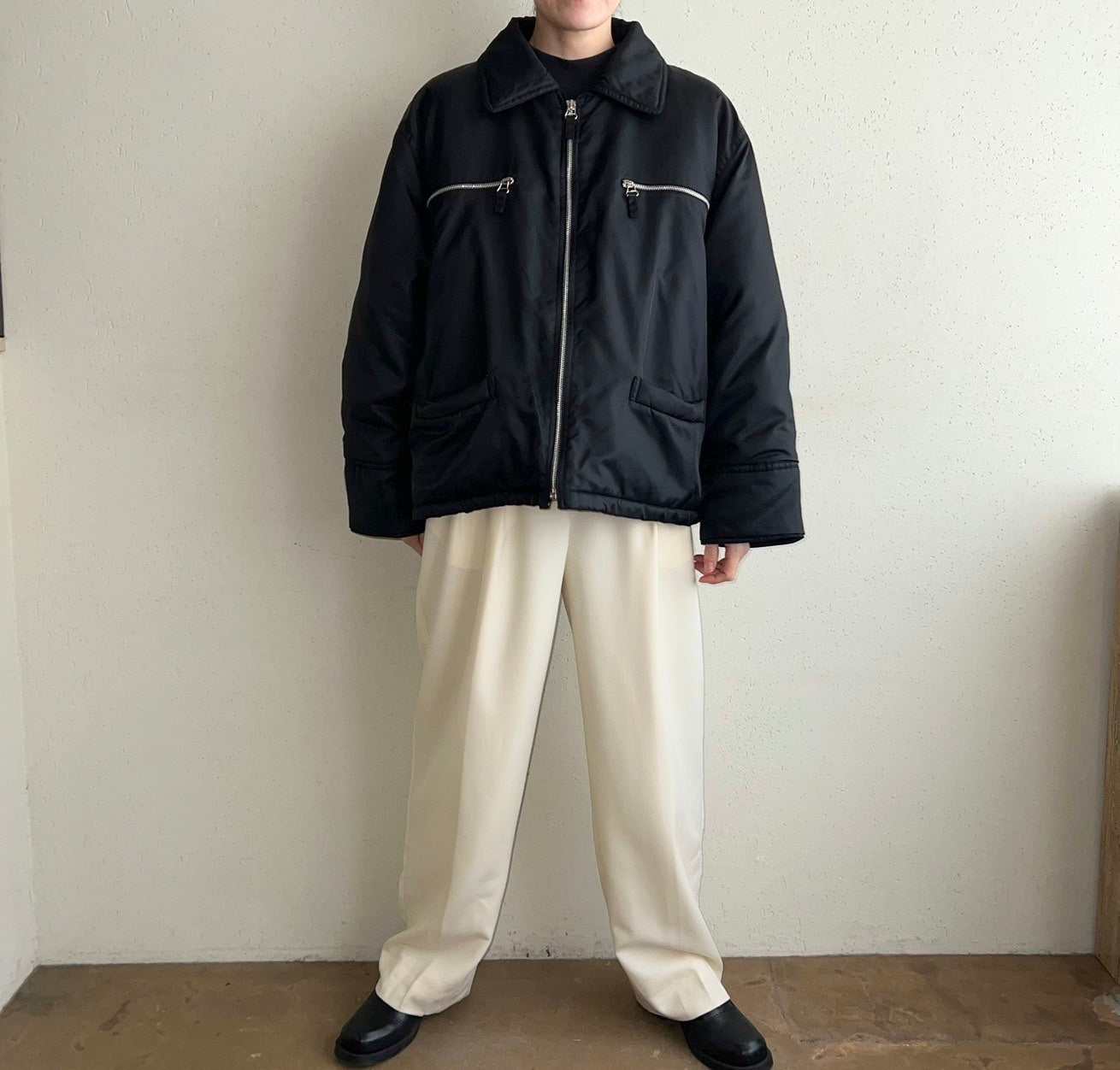 90s Black Nylon Jacket Made in Italy