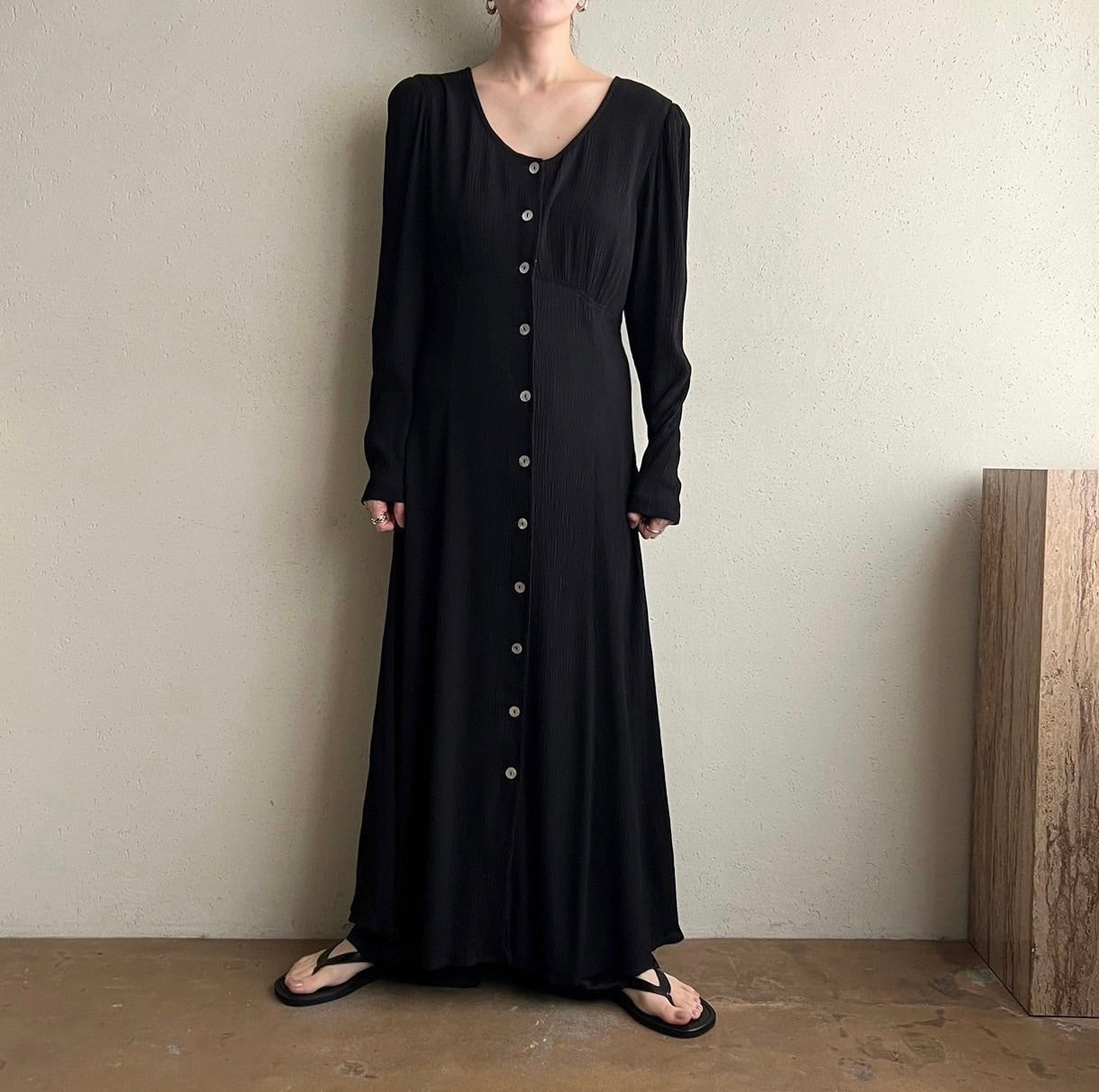 90s Black Maxi Dress Made in USA