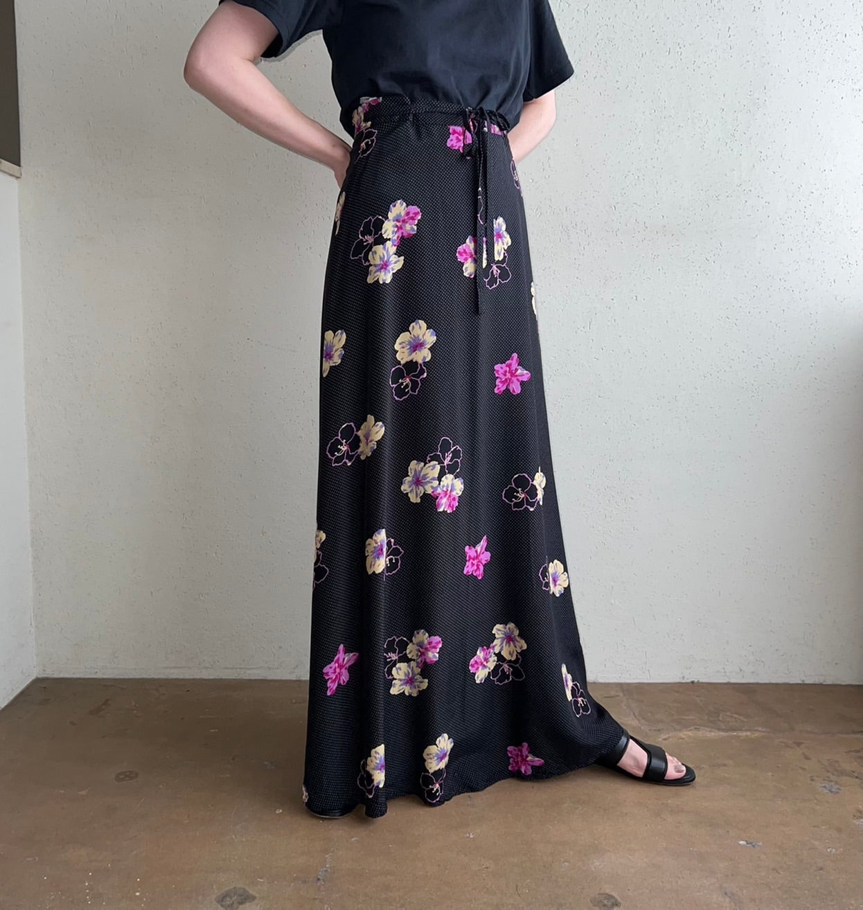 80s EURO Printed Maxi Skirt