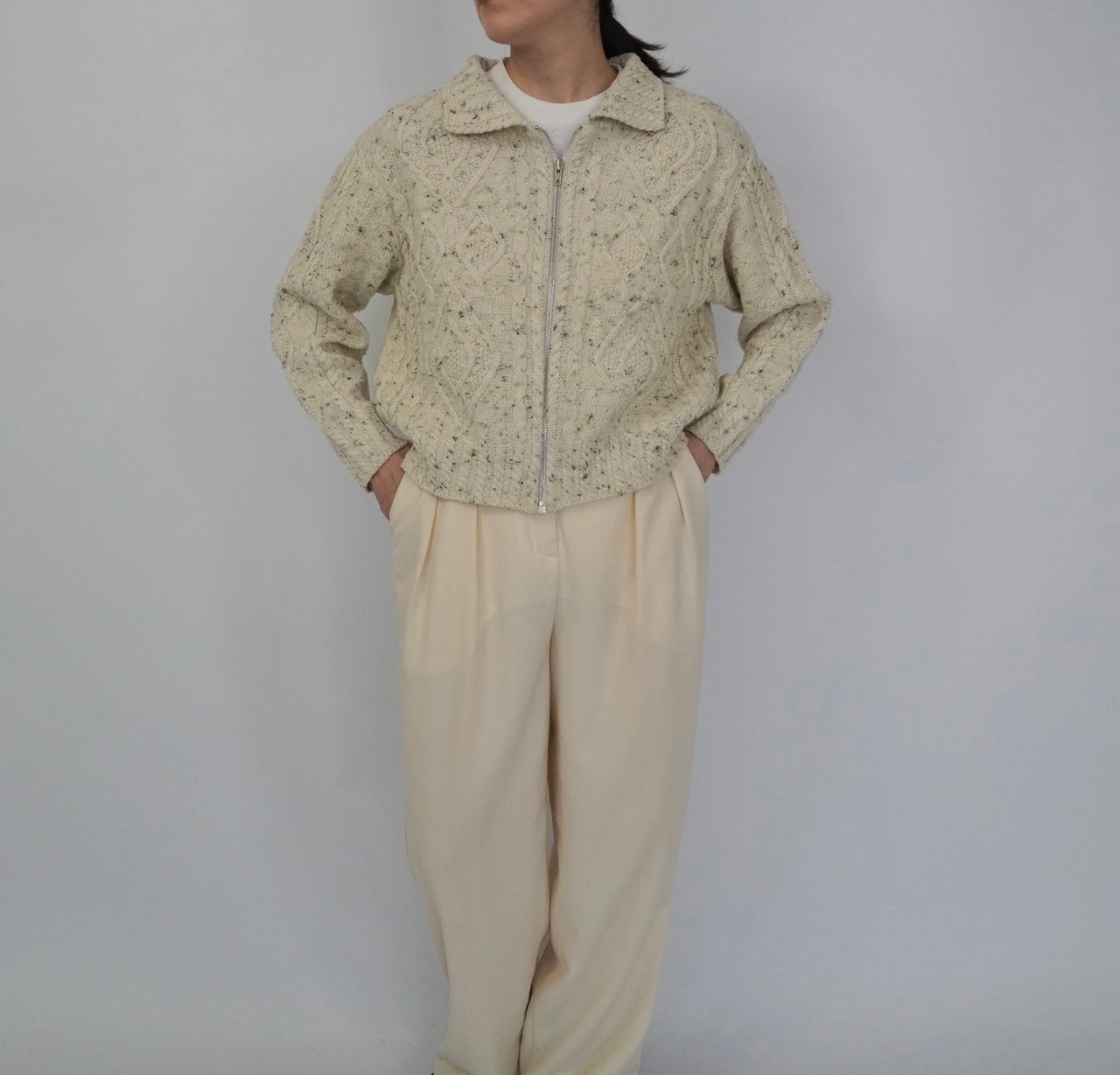 90s EURO Zipped Knit Top