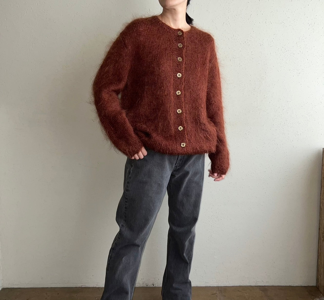 80s Brown Knit Cardigan