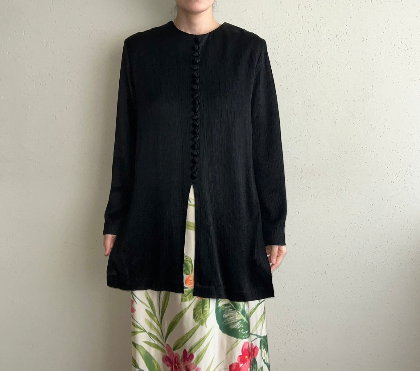 90s Black Design Blouse