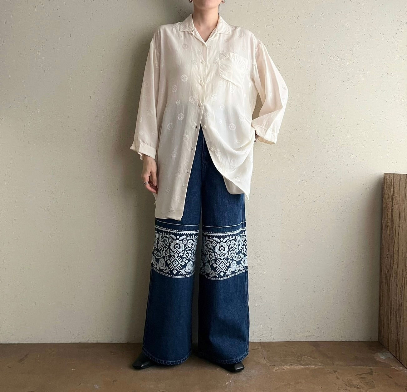 90s Silk Long Shirt