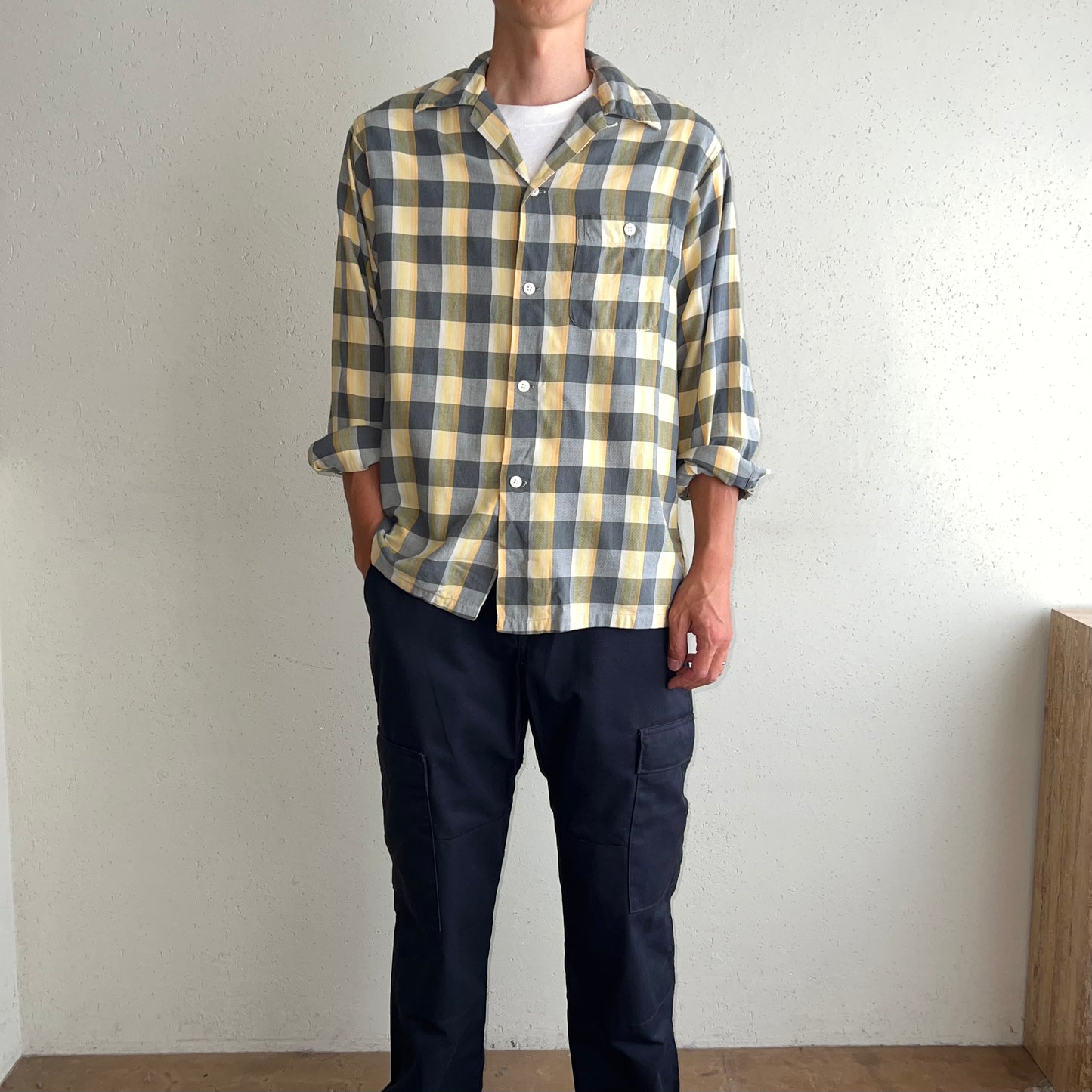 60s "VAN HEUSEN" Plaid Box Shirt