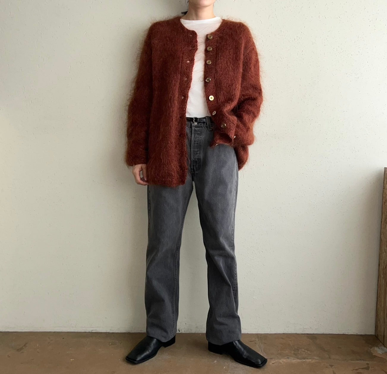 80s Brown Knit Cardigan
