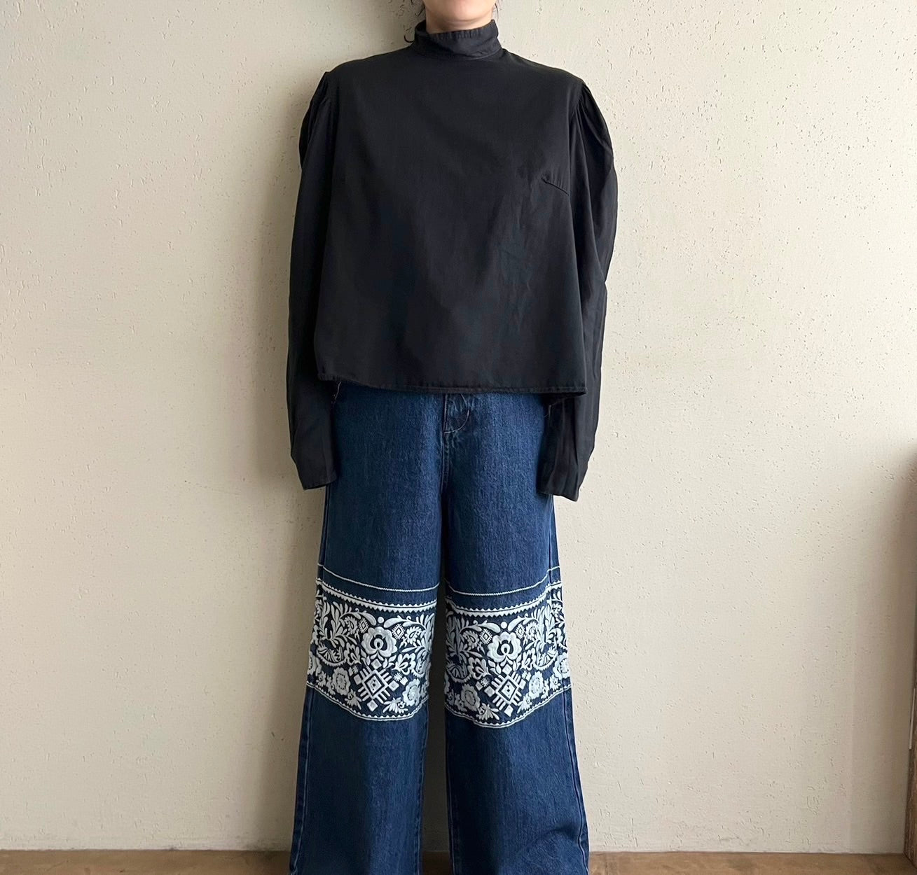 90s Black Blouse