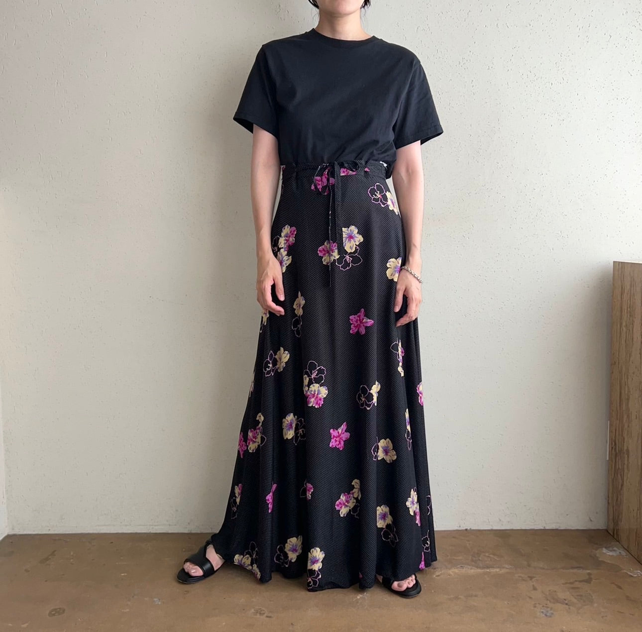 80s EURO Printed Maxi Skirt