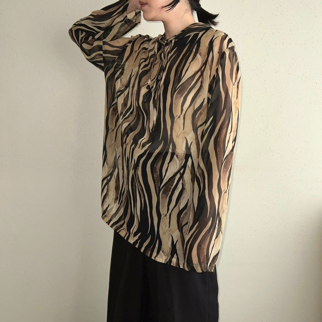 90s Printed Sheer Top