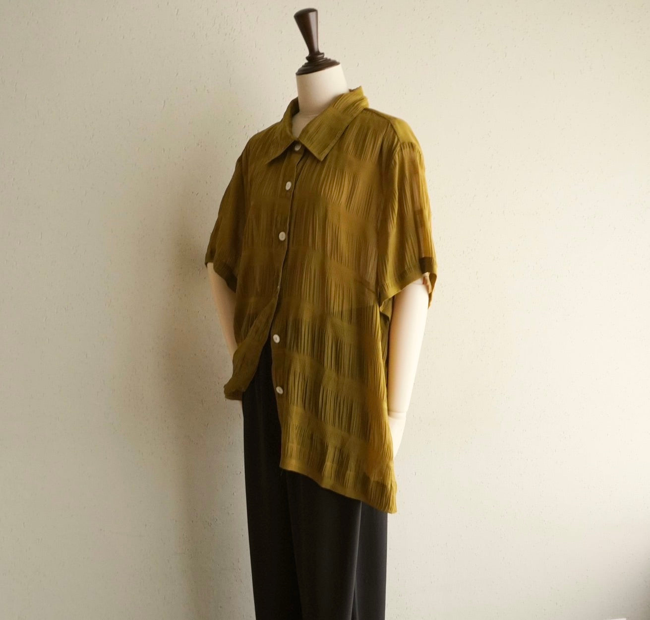 90s Pleat Sheer Shirt