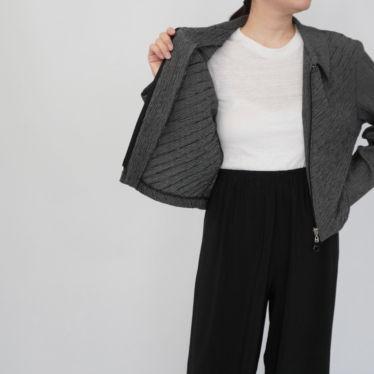 90s Pleat Zip Shirt,Jacket