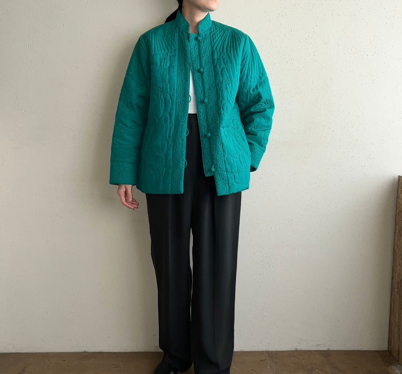 70s Silk Quilted Design Jacket