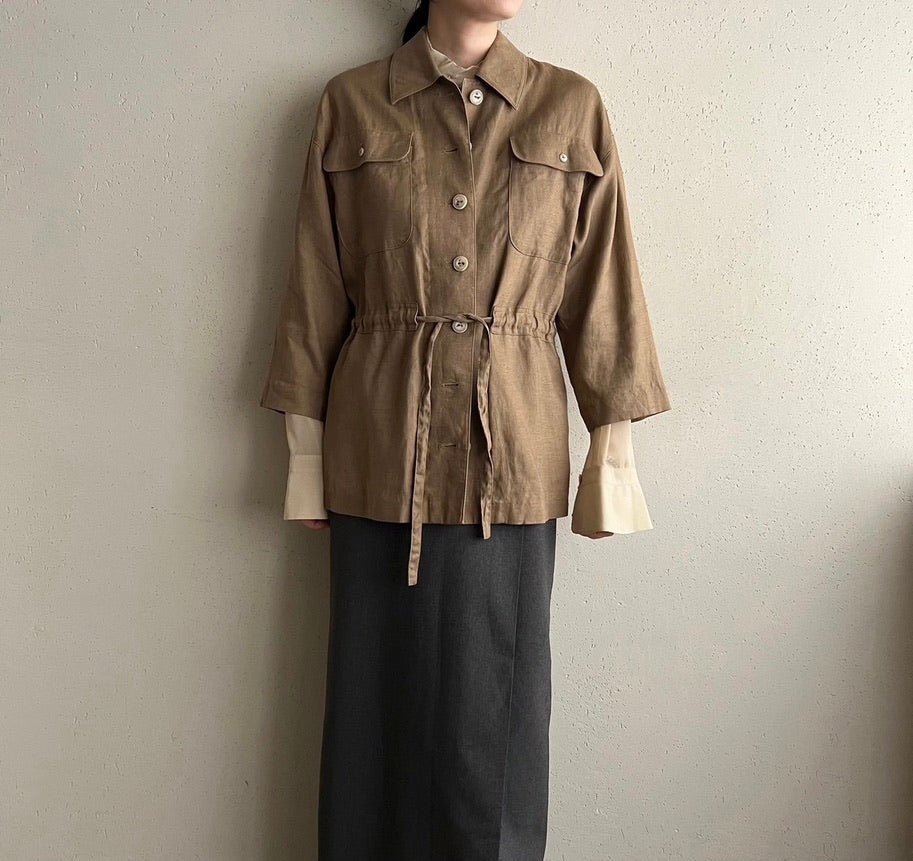 90s Linen Belted Jacket