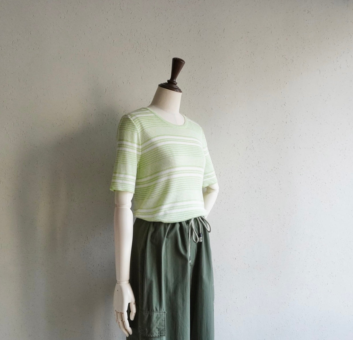 70s Green Striped Top