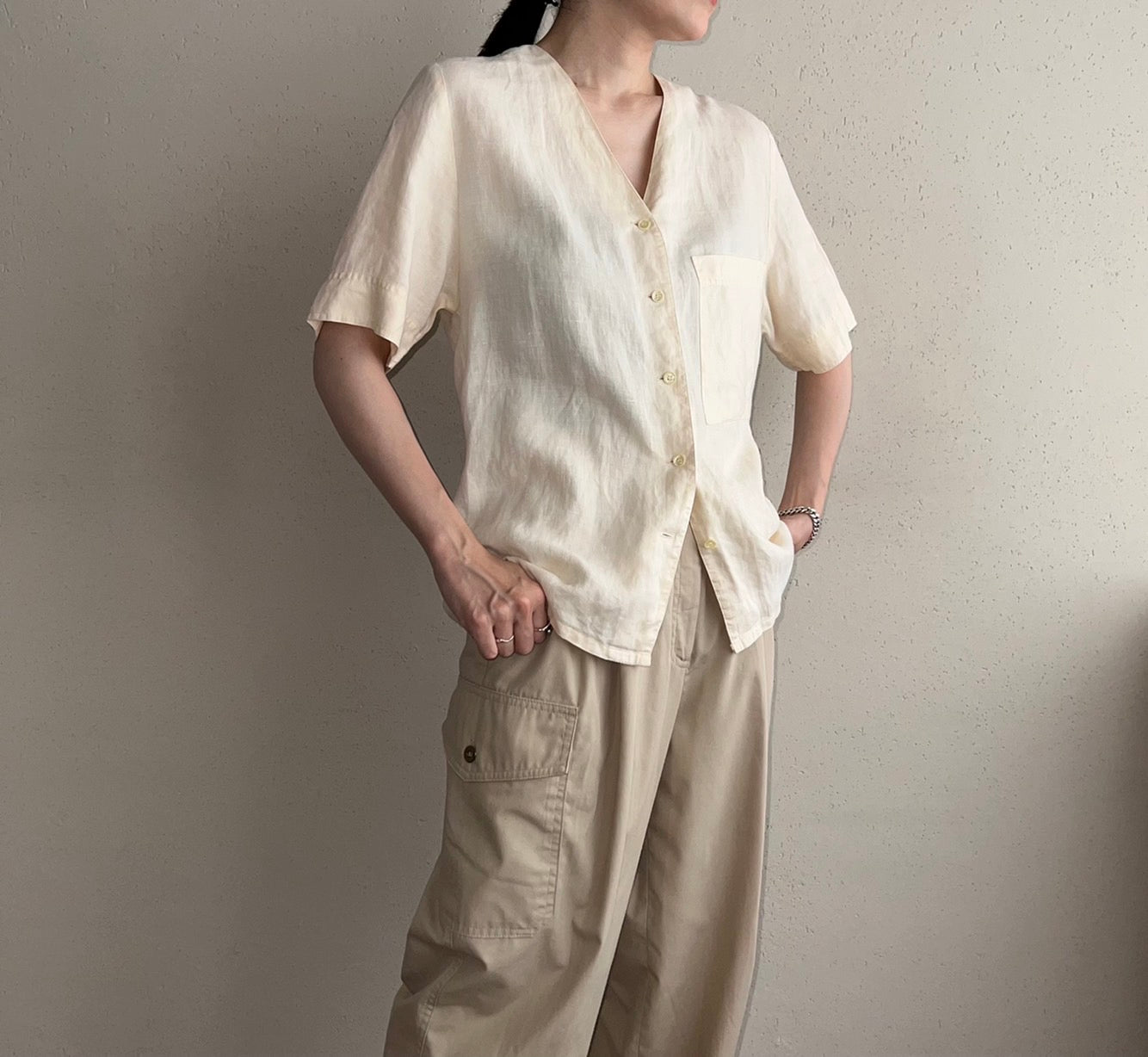 90s Linen Blouse