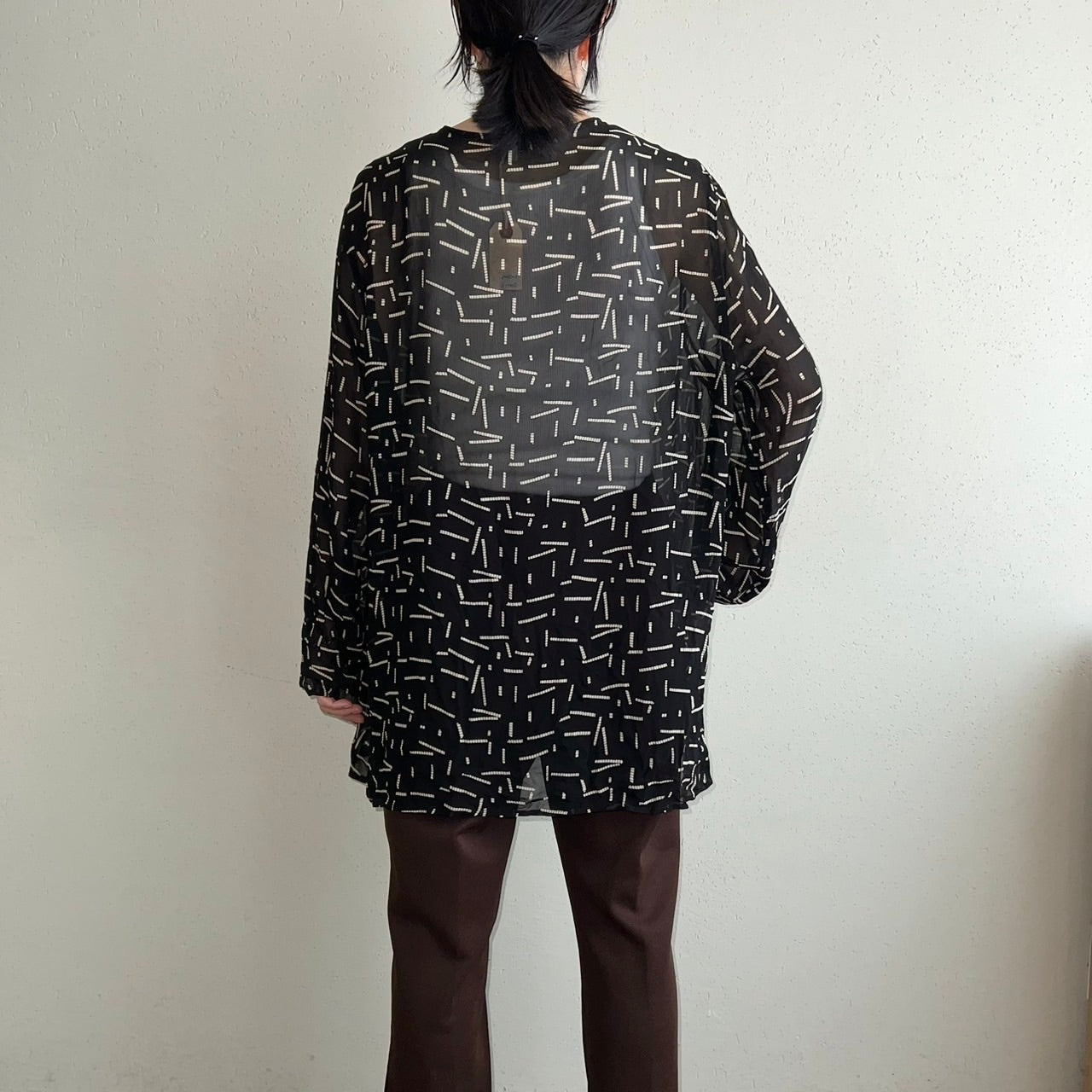 90s EURO Sheer Printed Shirt Dead Stock