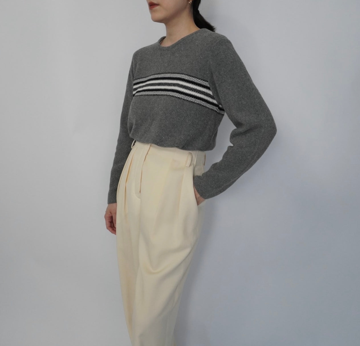 90s Line Design Cotton Top Made in USA