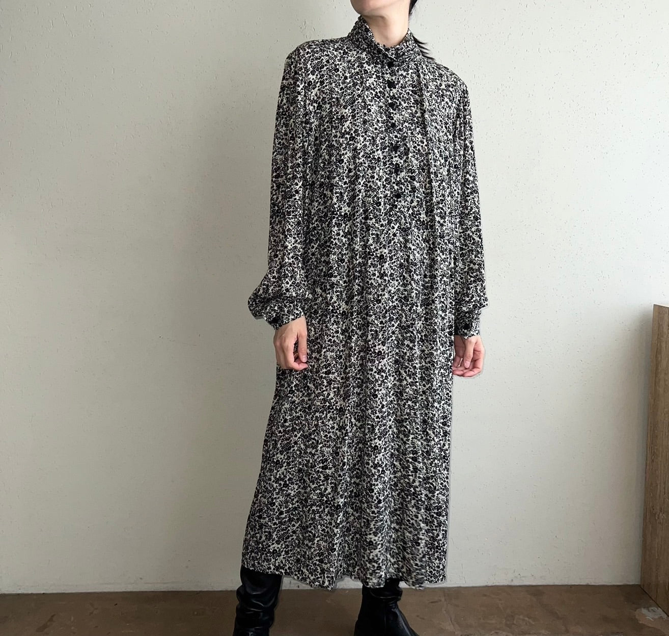 80s Printed Rayon Dress