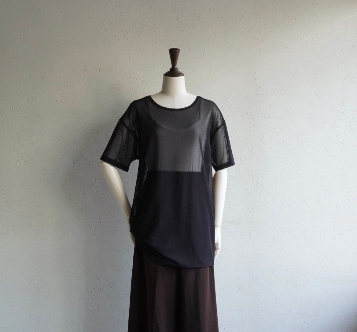 90s Black Sheer Top