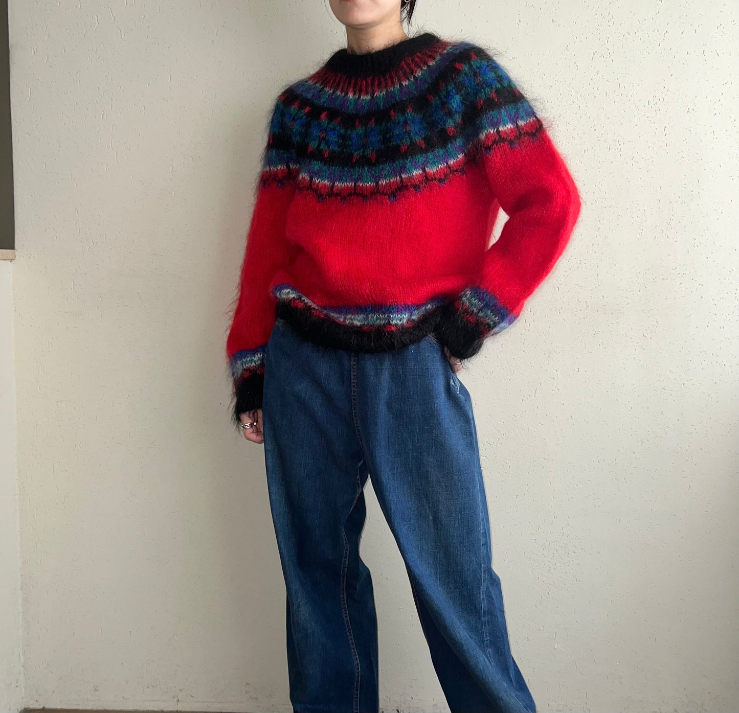 90s Design Mohair Hand Knit
