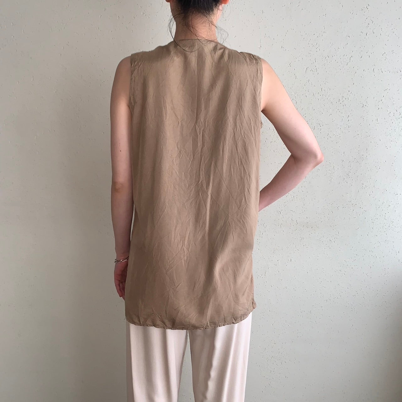 90s Silk Asian Design Blouse,Vest