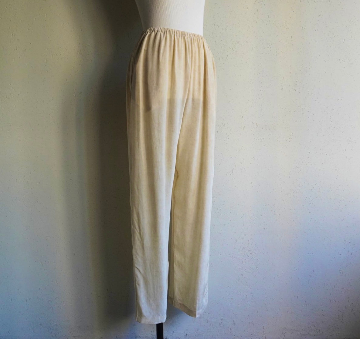 90s Light Beige Silk Pants