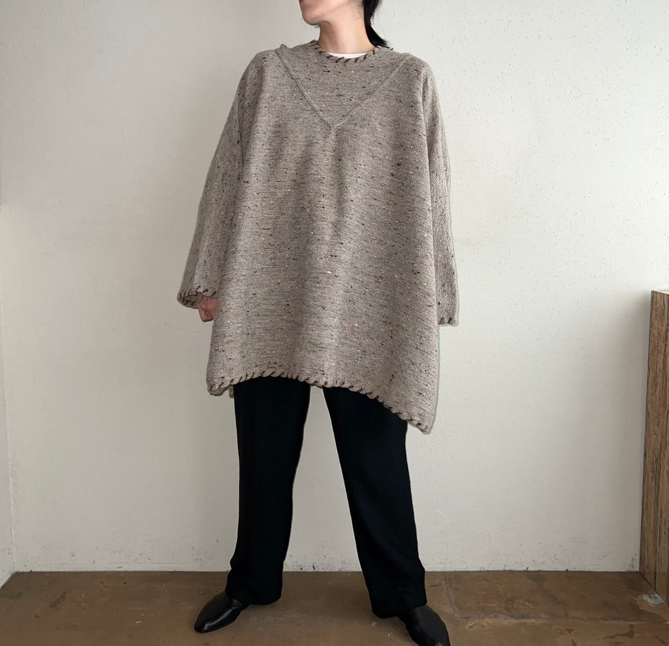 90s Hooded Poncho Made in Italy