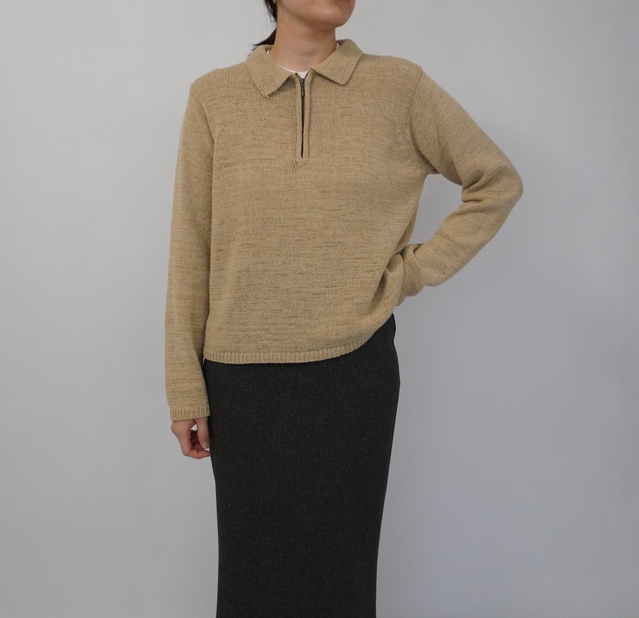 90s Zipped Cotton Top