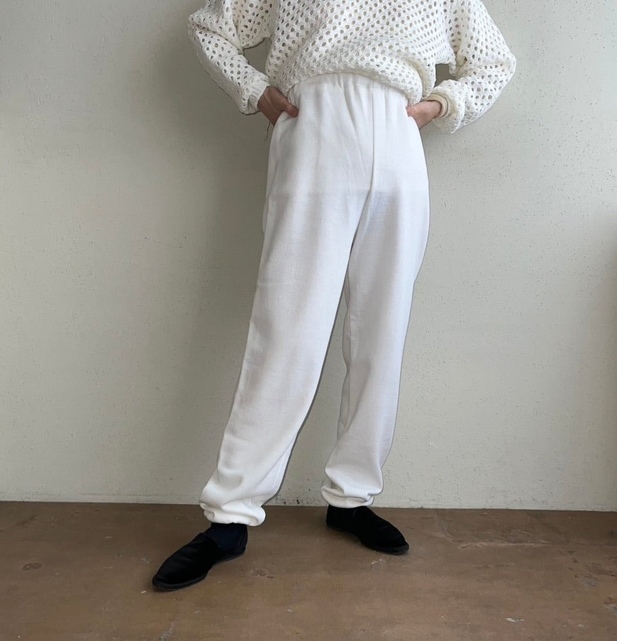 80s White Sweater Pants Made in USA