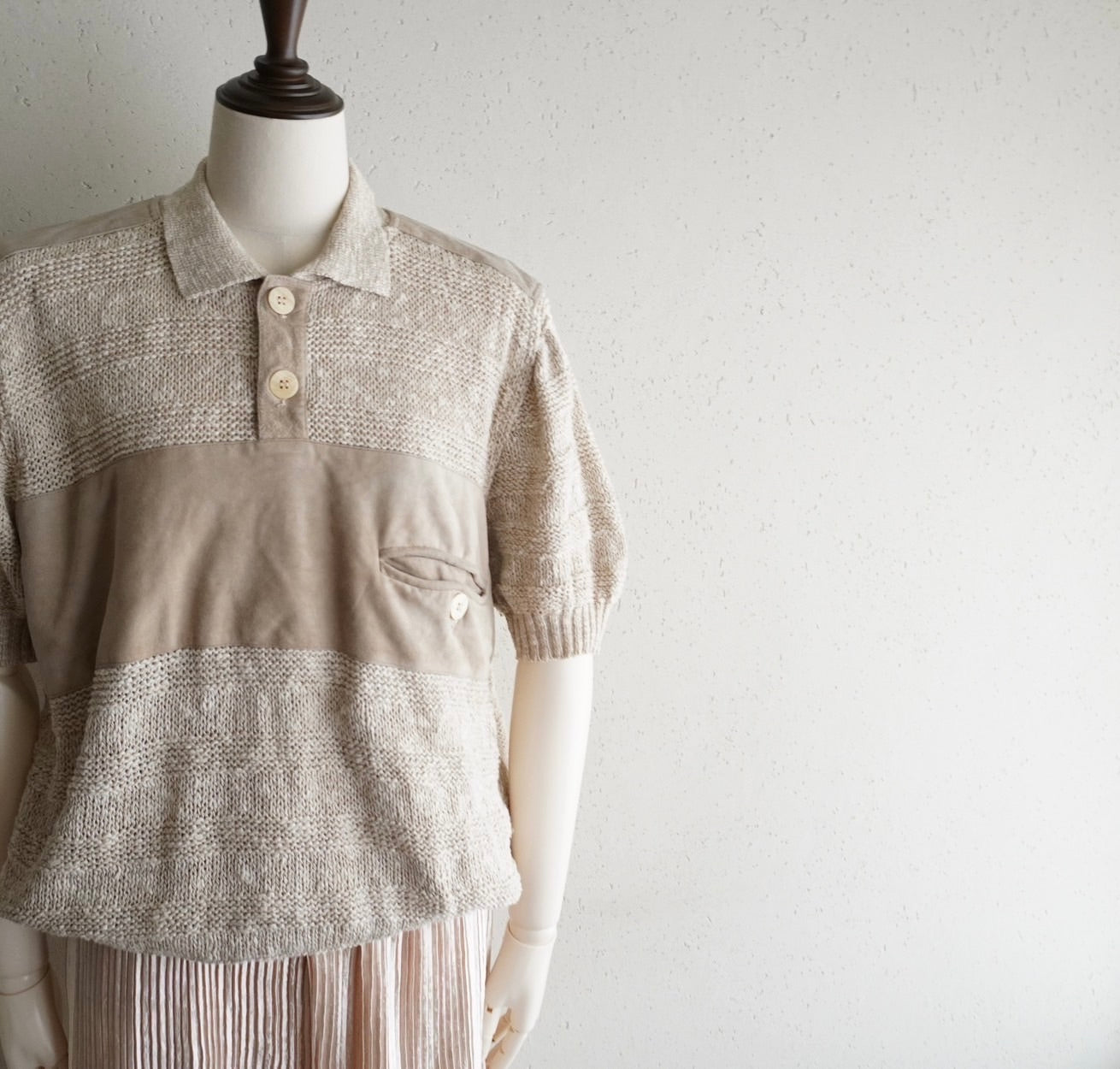 80s EURO Linen Cotton Knit Top